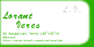 lorant veres business card